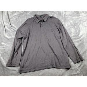 Robert Barakett Polo Shirt MENS Gray XL Long Sleeve 100% Pima Cotton, real soft